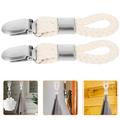 10 Pcs Hook Sicorss Glove Holder Clip Woven Tapestry Blanket Towel Clips for Chairs Bathroom Towel Holders Dish Towel Cotton Rope Clip Tea Towel Cotton Metal