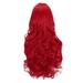Desertasis ms. red wavy wig 27inches Wig Curl Can Curl Red Micro Headgear Bent Be Wavy Straightened and Women s wig Red