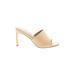 Just Fab Heels: Slip-on Stilleto Minimalist Ivory Solid Shoes - Women's Size 8 - Open Toe