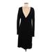 BCBGMAXAZRIA Casual Dress - Sweater Dress: Black Dresses - Women's Size Large