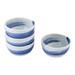 Blue Winds,'Handcrafted Blue and White Ceramic Set of Four Small Bowls'