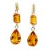 '18k Gold-Plated Citrine Dangle Earrings in a Polished Finish'