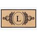 A1HC Natural Coir & Rubber Hand Flocked Large Monogrammed Doormat 30X60 Inch