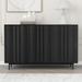 Wave Pattern Buffet Storage Cabinet with 2 Doors and 2 Drawers, Sideboard Cabinet Table with Adjustable Shelf