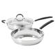 ProCook Gourmet Stainless Steel Cookware - Saute & Frying Pan Set - Uncoated