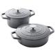 Black Cast Iron Casserole Dish Set 20cm & 24cm - Cookware by ProCook
