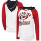 Women's G-III Sports by Carl Banks White/Heather Red Carolina Hurricanes MVP Raglan Lightweight Hooded T-Shirt