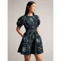 Ted Baker Saaraih Belted Puff Sleeve Mini Dress, Black