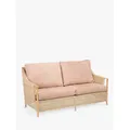 Desser Eden Rattan 3-Seater Sofa, Pink Punch/Natural