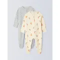 John Lewis Baby Oranges and Spot Print Sleepsuit, Pack of 2, Multi