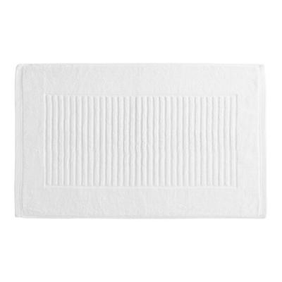 Garnier-Thiebaut Royal 20" x 35" White 100% Zero-Twist Combed Terry Cotton Bath Mat 12 lb. - 30/Case