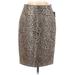 Pure Collection Casual Skirt: Silver Leopard Print Bottoms - Women's Size 6