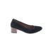 Vionic Heels: Slip On Chunky Heel Work Black Solid Shoes - Women's Size 9 1/2 - Almond Toe