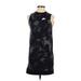 Nike Casual Dress - Party High Neck Sleeveless: Black Graphic Dresses - Women's Size X-Small