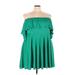 Rosana Casual Dress - Party Strapless 3/4 sleeves: Green Print Dresses - Women's Size 4X