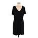 J.Crew Casual Dress - Wrap: Black Solid Dresses - Women's Size Medium