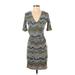 Jennifer Lopez Casual Dress - Sheath: Gray Print Dresses - Women's Size X-Small