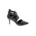 Aldo Heels: Strappy Stilleto Cocktail Party Black Print Shoes - Women's Size 7 1/2 - Pointed Toe