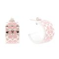 Coach Jewelry | Coach Signature Enamel Huggie Earrings / Silver & Pink | Color: Pink/Silver | Size: Os