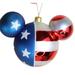 Disney Holiday | Disney Parks Mickey Mouse Logo Patriotic Ornament Glass Large Red White Blue 907 | Color: Blue/Red | Size: Os