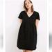 Madewell Dresses | Madewell Black Linen Blend Alexandra Button Front Mini Dress Pockets Sz S (E5) | Color: Black | Size: S