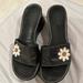 Coach Shoes | Coach Black Slide Sandals With Flowers A8236 Therese. General Wear Size 6b | Color: Black | Size: 6