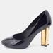 Louis Vuitton Shoes | Louis Vuitton Black Patent Leather Round Toe Block Heel Pumps | Color: Black | Size: 36