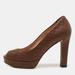 Gucci Shoes | Gucci Brown Microguccissima Leather Peep Toe Platform Pumps | Color: Brown | Size: 37.5