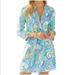 Lilly Pulitzer Dresses | Lilly Pulitzer Sarasota Pintucked Tunic Dress Mini Multi Conch Blue Xs | Color: Blue/Pink | Size: Xs