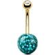 OUFER Body Piercing 14G Navel Piercing Bar Jewellery 9K Gold Belly Button Bars Externally Navel Belly Bars Belly Button Ring Belly Piercing