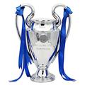 ADLUH Silver Soccer Champions Trophy Resin Club League Trophies Fans ornaments Desktop Decorations Collectibles Memorabilia Gift,77cm