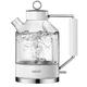 Electric Kettle, ASCOT Glass Electric Tea Kettle 1.5L 2200W Tea Heater & Hot Water Boiler, Borosilicate Glass, BPA-Free, Auto Shut-Off, Boil-Dry Protection (White)