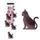 Outdoor Cats Wind Chimes Indoor Decor - Hand-Made Mobile Romantic Windcatcher, Cat Chimes, 28" Cats Wind Chimes for Home, Balcony, Tree, Patio, Garden Decoration, Gift for Mom(4 Tubes, 5 Cats)