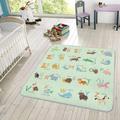 Rucekia Animals Portable Baby Play Mat, 43 x 43 Inch Washable Foldable Toddler Crawling Mat, Non Slip Alphabet Playmat for Babies, Kids Play Mats Pad for Floor Infants Tummy Time Activity