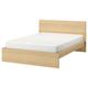 IKEA MALM Bed Frame, high, 160x200 cm, White Stained Oak Veneer/Luröy