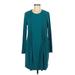 Calvin Klein Casual Dress High Neck Long sleeves: Teal Print Dresses - Women's Size 6