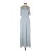 Thread Cocktail Dress - A-Line Crew Neck Sleeveless: Gray Solid Dresses - New - Women's Size 8