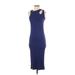 Zara Casual Dress - Midi Crew Neck Sleeveless: Blue Print Dresses - Women's Size Small