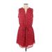 Gap Casual Dress - Mini V Neck Sleeveless: Red Print Dresses - Women's Size Medium