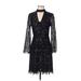 Trina Turk Cocktail Dress: Black Jacquard Dresses - Women's Size 4