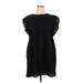 Shein Casual Dress - Shift Crew Neck Short sleeves: Black Print Dresses - Women's Size X-Large