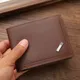 Portefeuille en cuir souple pour hommes portefeuille court mode américains mince multi-cartes