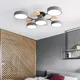 Plafonnier LED Nordique en Bois Blanc et Gris Luminaire Décoratif d'Nik Idéal pour un Salon ou une