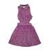 Akira Chicago Black Label Casual Dress - DropWaist: Purple Damask Dresses - Women's Size Small
