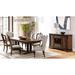 Canora Grey Delbert 7 Piece Expandable Trestle Table W/Host Chairs Wood in Brown | Wayfair
