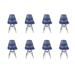 Latitude Run® Zanobi Low Back Side Chair Dining Chair Plastic/Acrylic/Upholstered in Blue | 31.89 H x 18.11 W x 20.87 D in | Wayfair