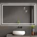 Ivy Bronx Giuseppino LED Lighted Frameless Wall-mounted Bathroom Vanity Mirror w/ Anti-Fog & Dimmable in Gray/White | 36 H x 60 W x 1.2 D in | Wayfair