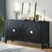 Red Barrel Studio® Letisha 60" Sideboard w/ Round Metal Door Handle for Entrance, Dinning Room, Living Room Wood in Black | Wayfair