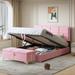 Everly Quinn Jaidy 2 Piece Bedroom Set Upholstered/Metal in Pink | 40.7 H x 64.6 W x 85.2 D in | Wayfair 99B2E76061A24B24A1D23DEBC1674E4B