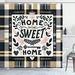 East Urban Home Black & White Shower Curtain Home Phrase Plaid in Pink Camel Charcoal Grey Polyester | 75 H x 69 W in | Wayfair